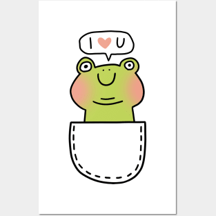 Cute frog says I love you Posters and Art